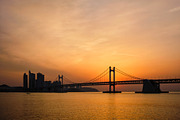 Gwangan Bridge on sunrise. Busan