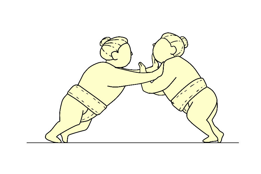 Animation Rikishi Sumo Wrestler 