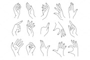 Line woman hands gestures