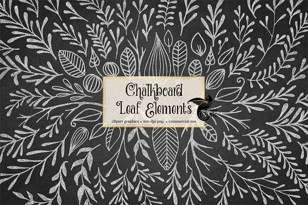 Chalkboard Leaf Elements
