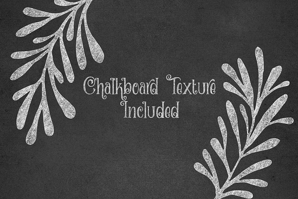 Chalkboard Leaf Elements in Illustrations - product preview 1