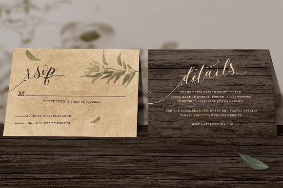 Rustic Wedding Invitation Suite in Wedding Templates - product preview 3