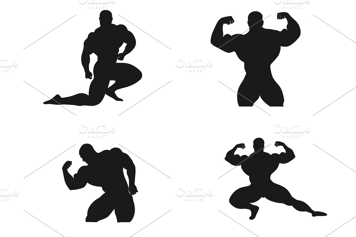 Bodybuilding, fitness, athlete, icon in Illustrations - product preview 8