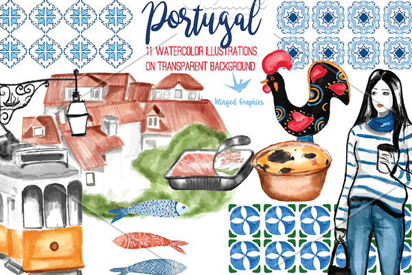 Portugal : watercolor illustrations