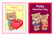 Happy Valentines Day Poster Bear