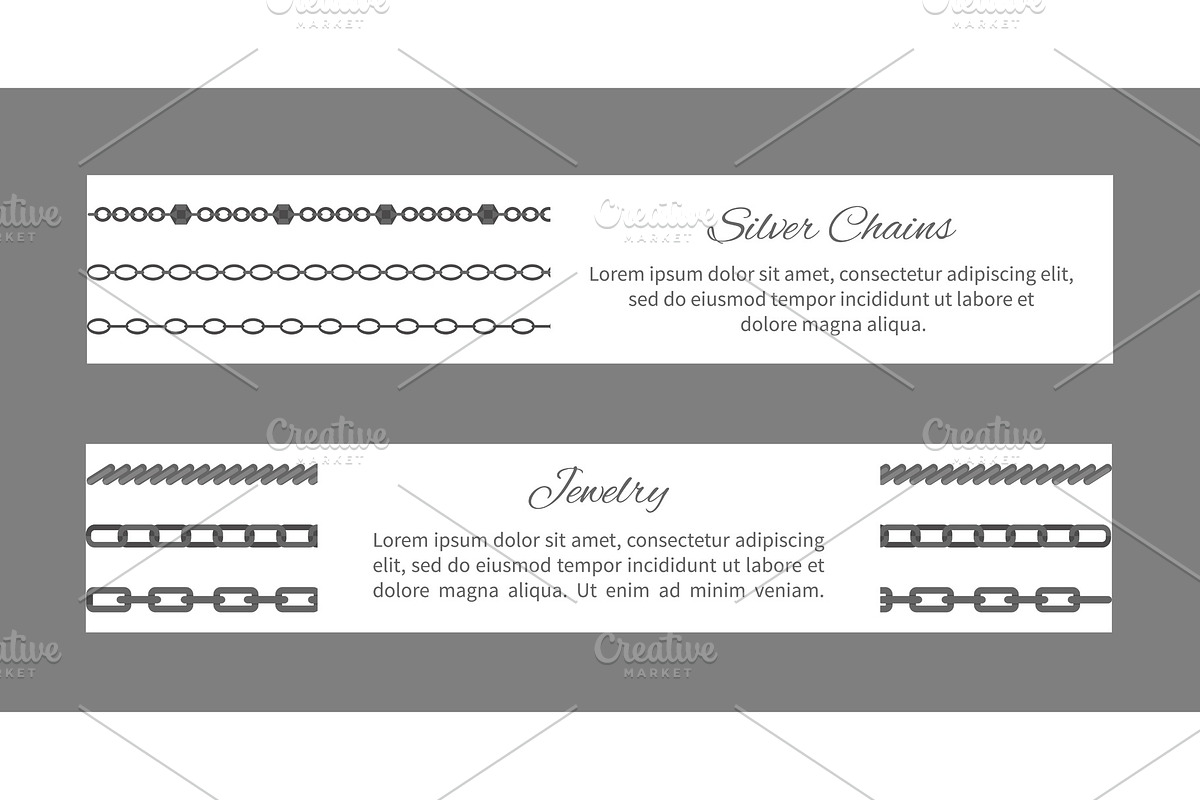 Silver Chains and Jewelry Set Vector in Illustrations - product preview 8
