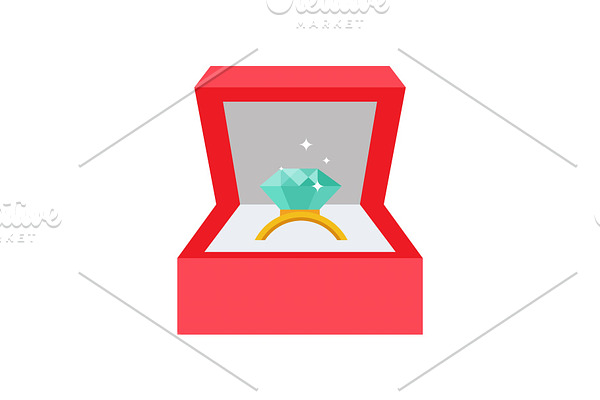 Wedding Ring with Diamond Vector