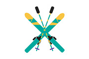 Skiing Equipment Pole Set Vector