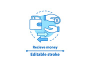 Receive money concept icon