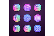 Processors app icons set