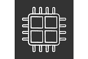 Quad core processor chalk icon
