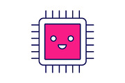 Smiling processor color icon