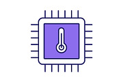 Processor temperature color icon