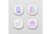 Protest action app icons set