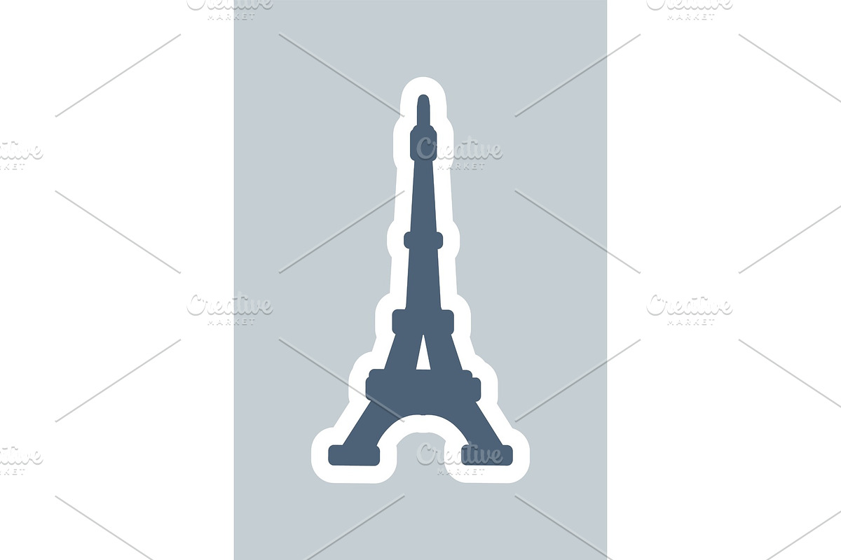 Silhouette of Eiffel Tower Vector in Objects - product preview 8