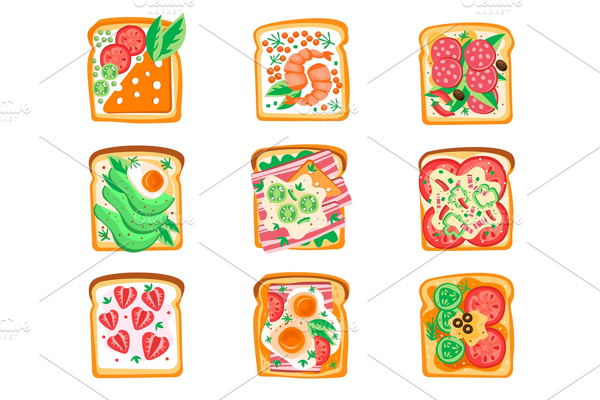 Vector set of sandwiches with in Illustrations - product preview 8