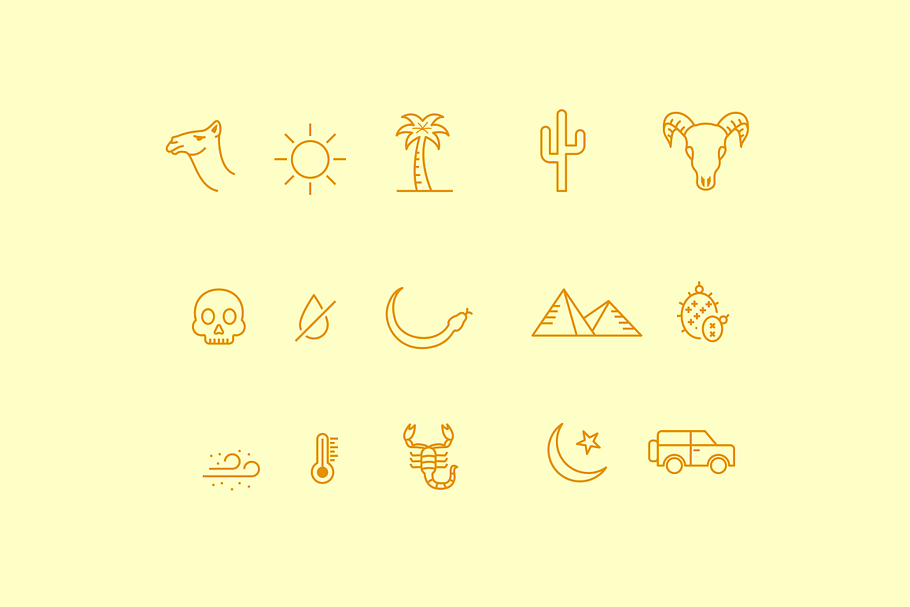 15 Desert Icons in Icons - product preview 8