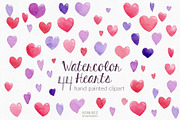watercolor hearts clipart
