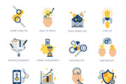 Business analysis icons set