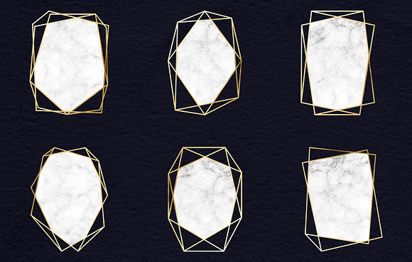 Marble And Gold Frames Clipart in Graphics - product preview 1
