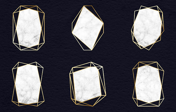 Marble And Gold Frames Clipart in Graphics - product preview 2