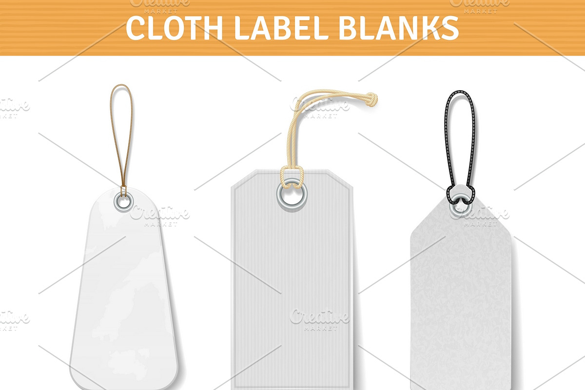 Clothes label blank tags set in Icons - product preview 8