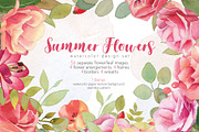 Watercolor Summer Flowers Clipart