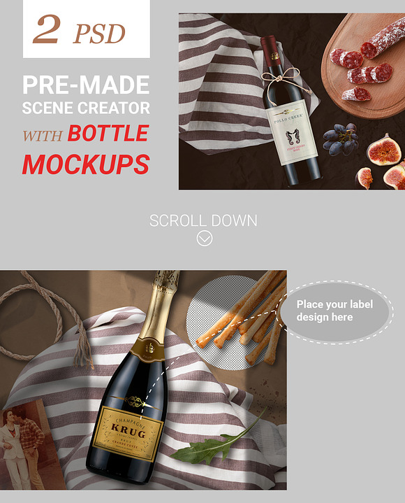 Wine and Food Scene Creator Bundle in Scene Creator Mockups - product preview 9