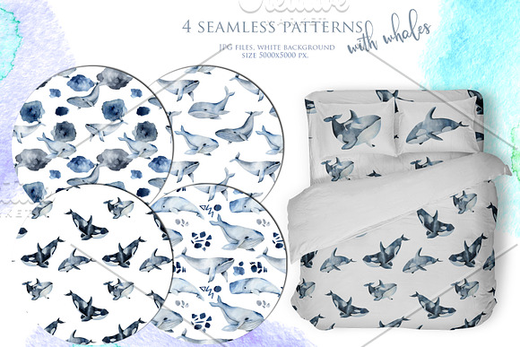 Sea life. Watercolor clip art. in Illustrations - product preview 9