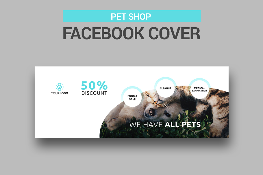 Pet Shop Facebook Cover in Facebook Templates - product preview 8