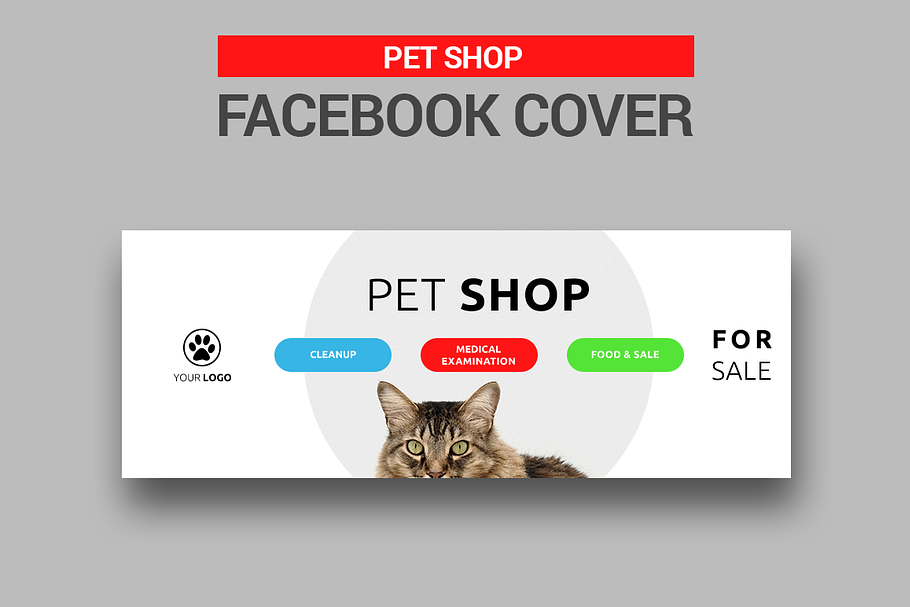 Pet Shop Facebook Cover in Facebook Templates - product preview 8