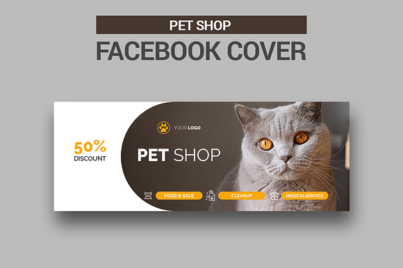 Pet Shop Facebook Covers in Facebook Templates - product preview 3
