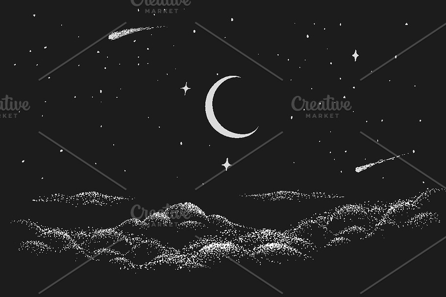 View to night sky in Illustrations - product preview 8