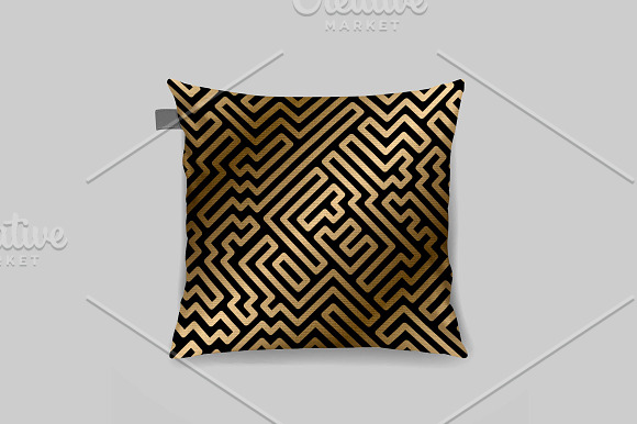 Golden seamless geometric patterns in Patterns - product preview 2