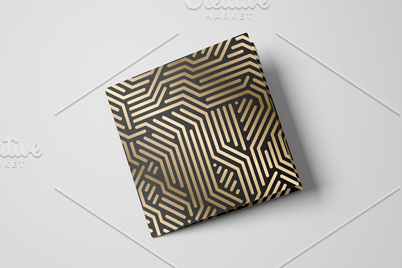 Golden seamless geometric patterns in Patterns - product preview 3