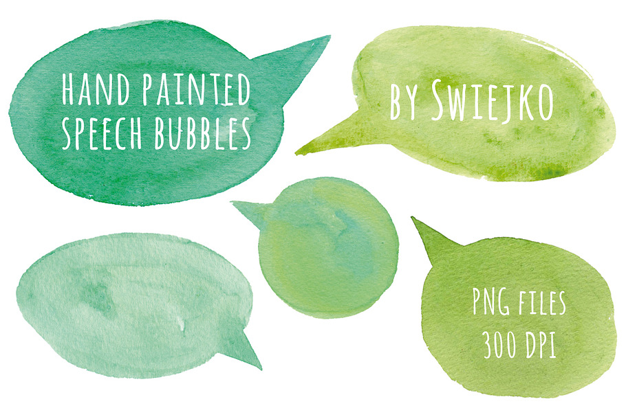 Hand painted speech bubbles