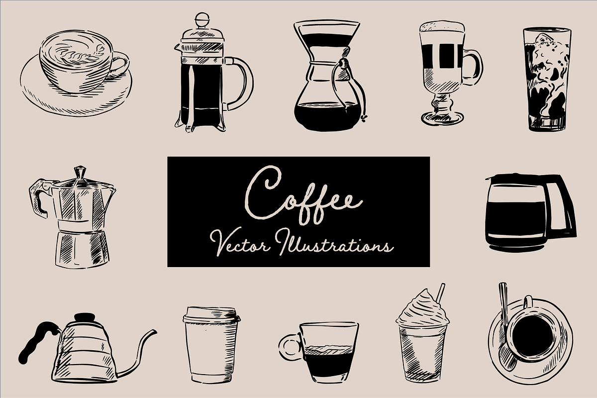 Coffee Vector Illustrations in Illustrations - product preview 8