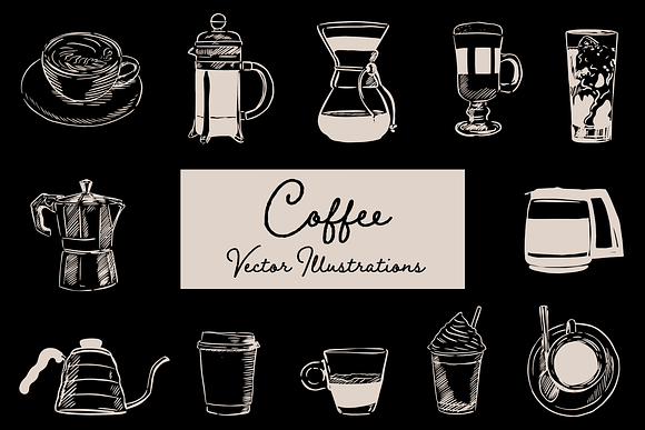 Coffee Vector Illustrations in Illustrations - product preview 1