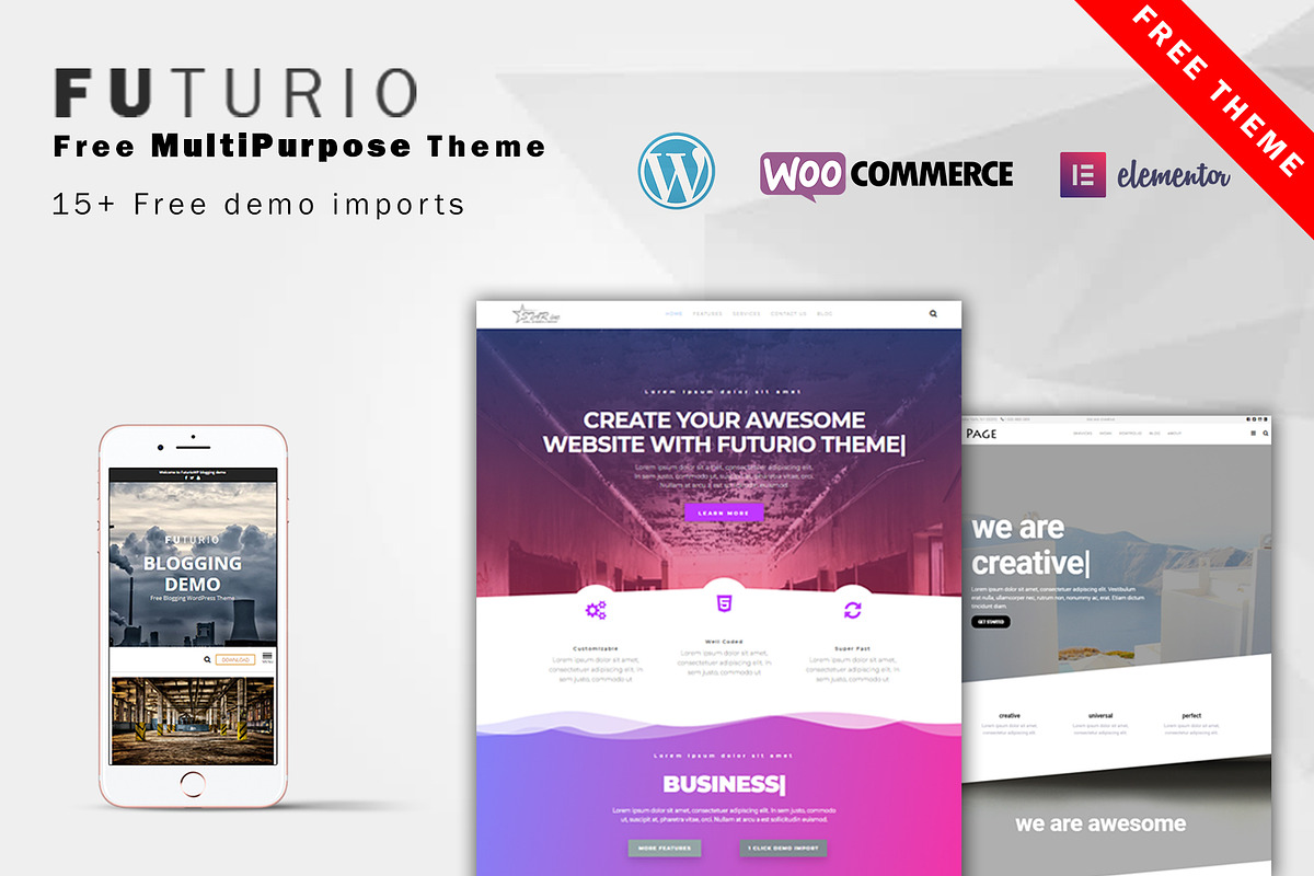 Futurio - FREE MultiPurpose WP theme in WordPress Commerce Themes - product preview 8