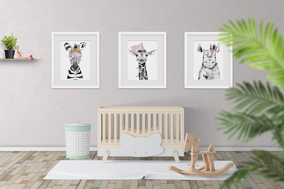 SAFARI BABIES watercolor set in Illustrations - product preview 1
