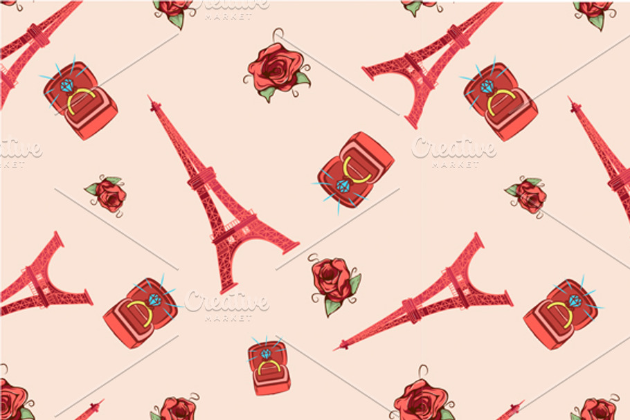 Paris seamless pattern in Patterns - product preview 8