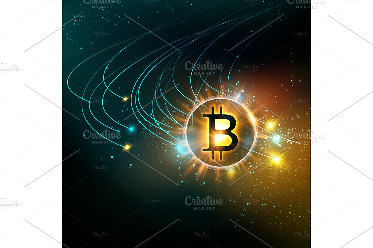 Shining bitcoin symbol. in Illustrations - product preview 8