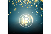 Bright bitcoin symbol.