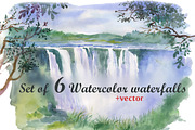 Watercolor waterfalls