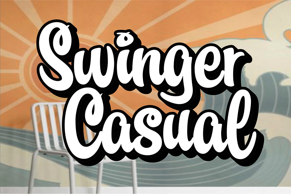 Swinger Casual in Display Fonts - product preview 8