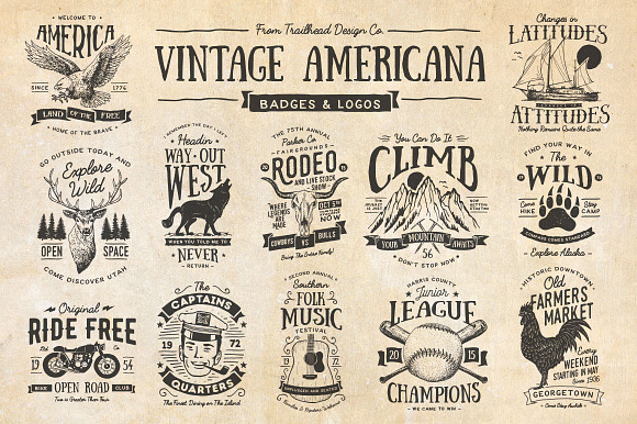 Vintage Americana Badges and Logos in Logo Templates - product preview 4
