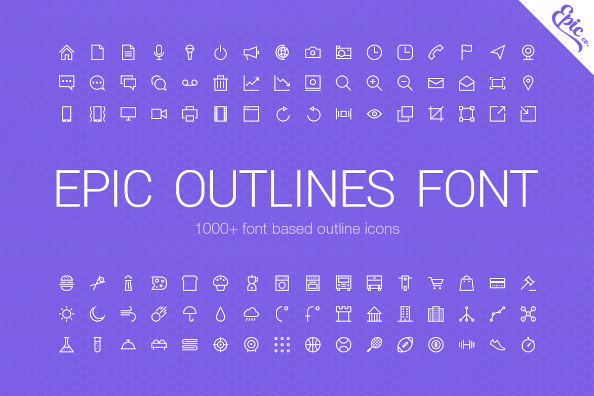 Epic Outlines Font in Symbol Fonts - product preview 8