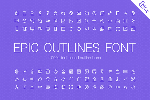 Epic Outlines Font in Symbol Fonts - product preview 2