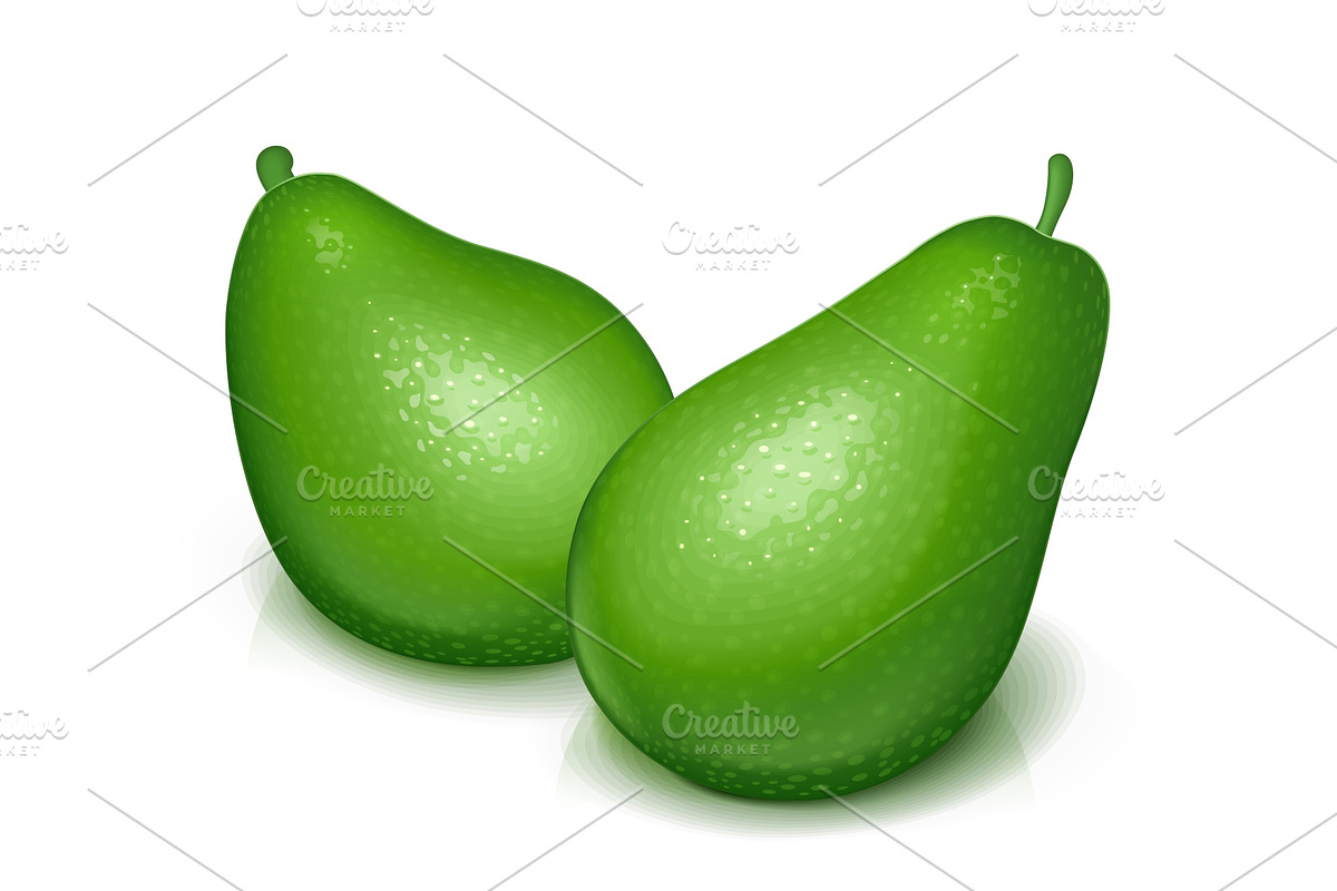 Ripe, juicy green avocado. Vector. in Illustrations - product preview 8