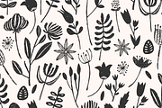 Folk Botanical Seamless Pattern
